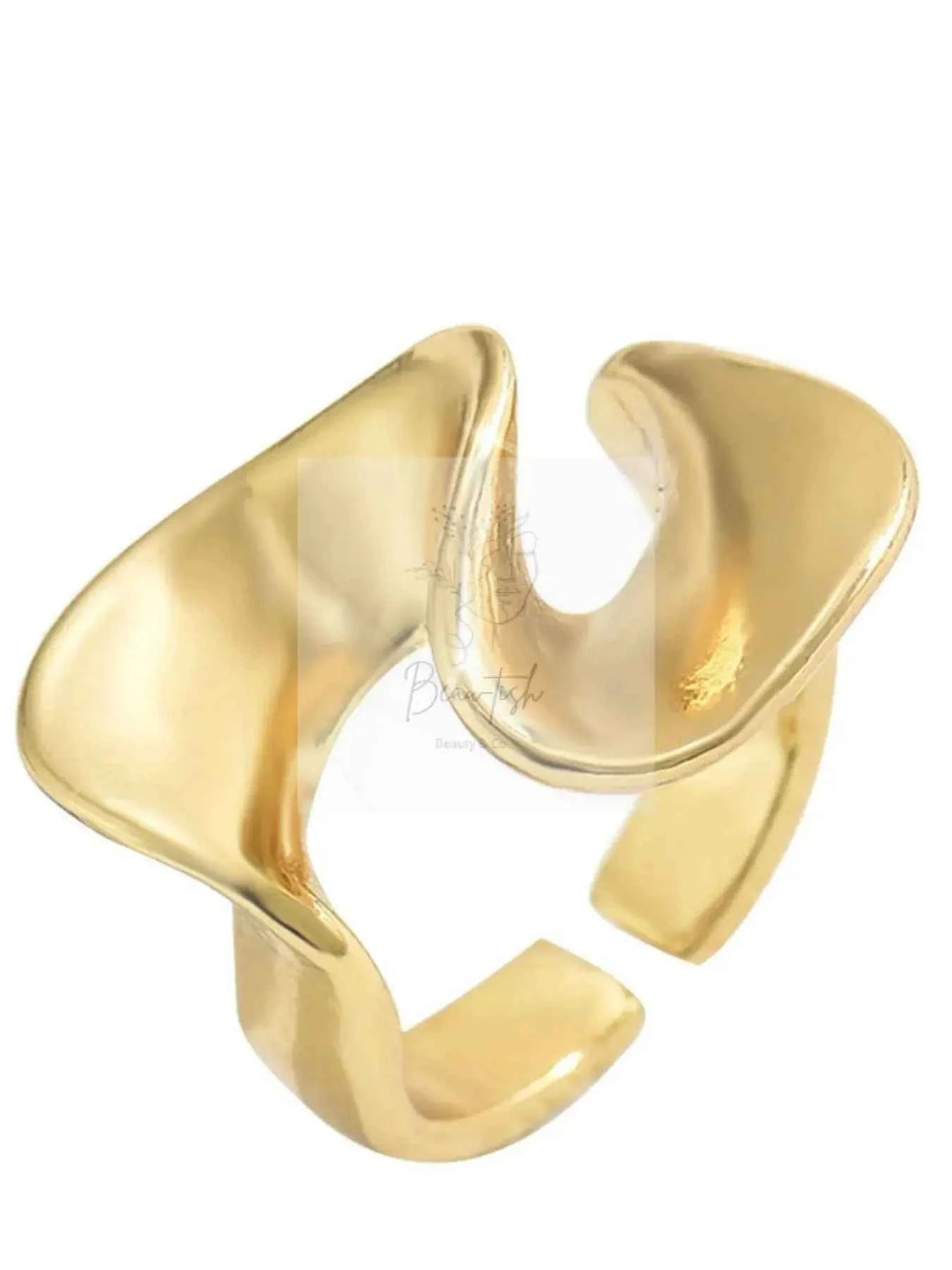 18K Gold-Plated Stainless Steel Geometric Ring