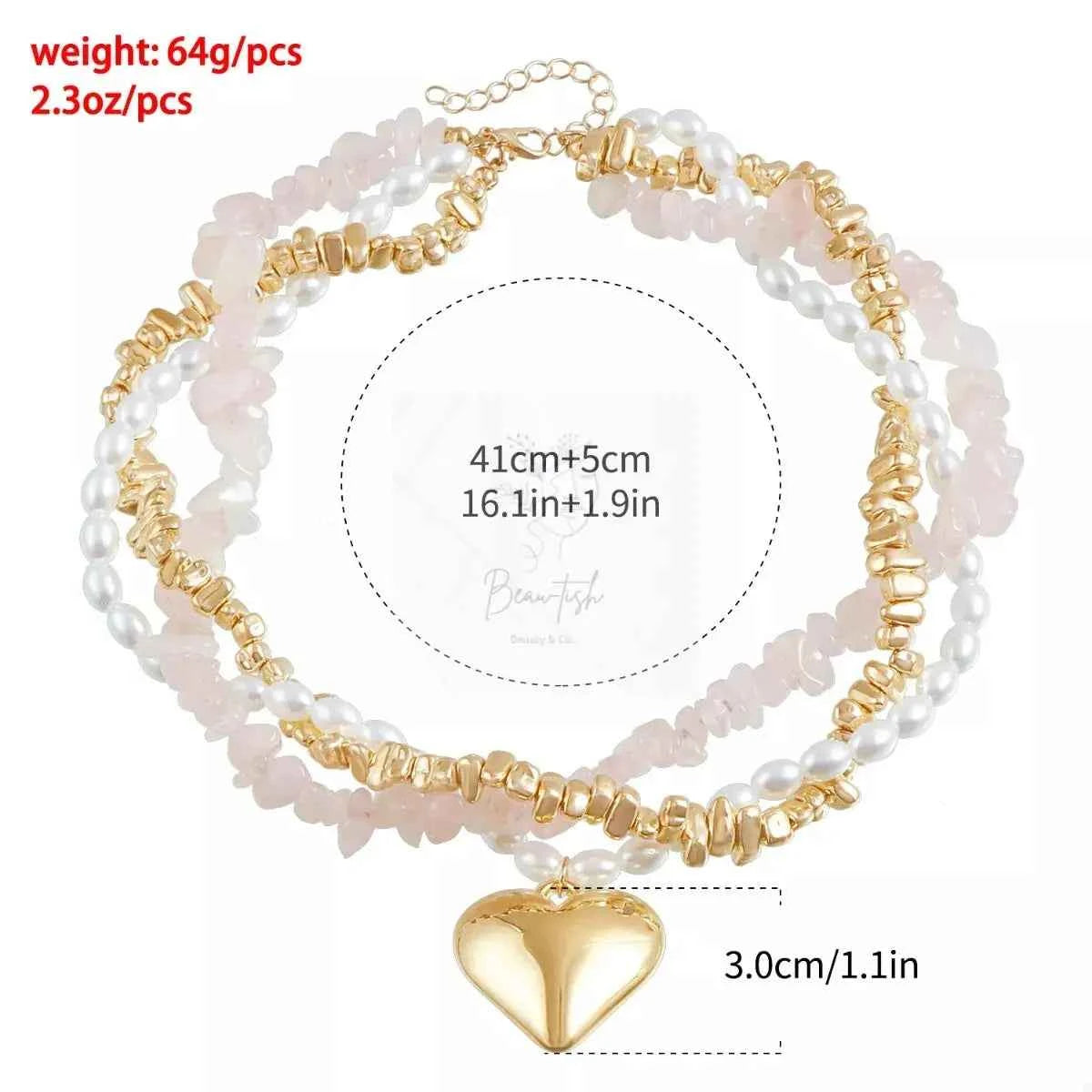 Three-Layered Heart Pendant Necklace