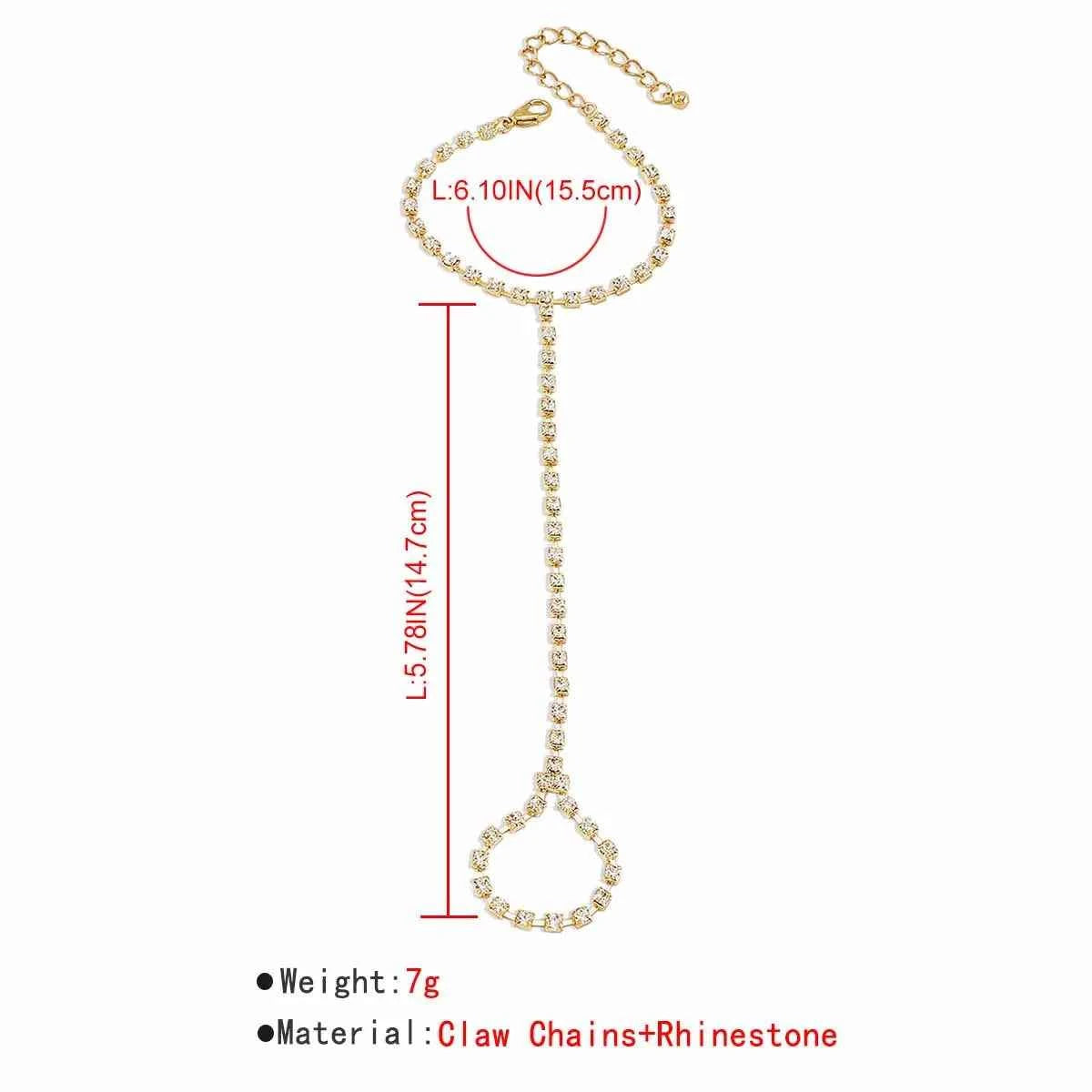 Alloy Rhinestone Bracelet with Ring