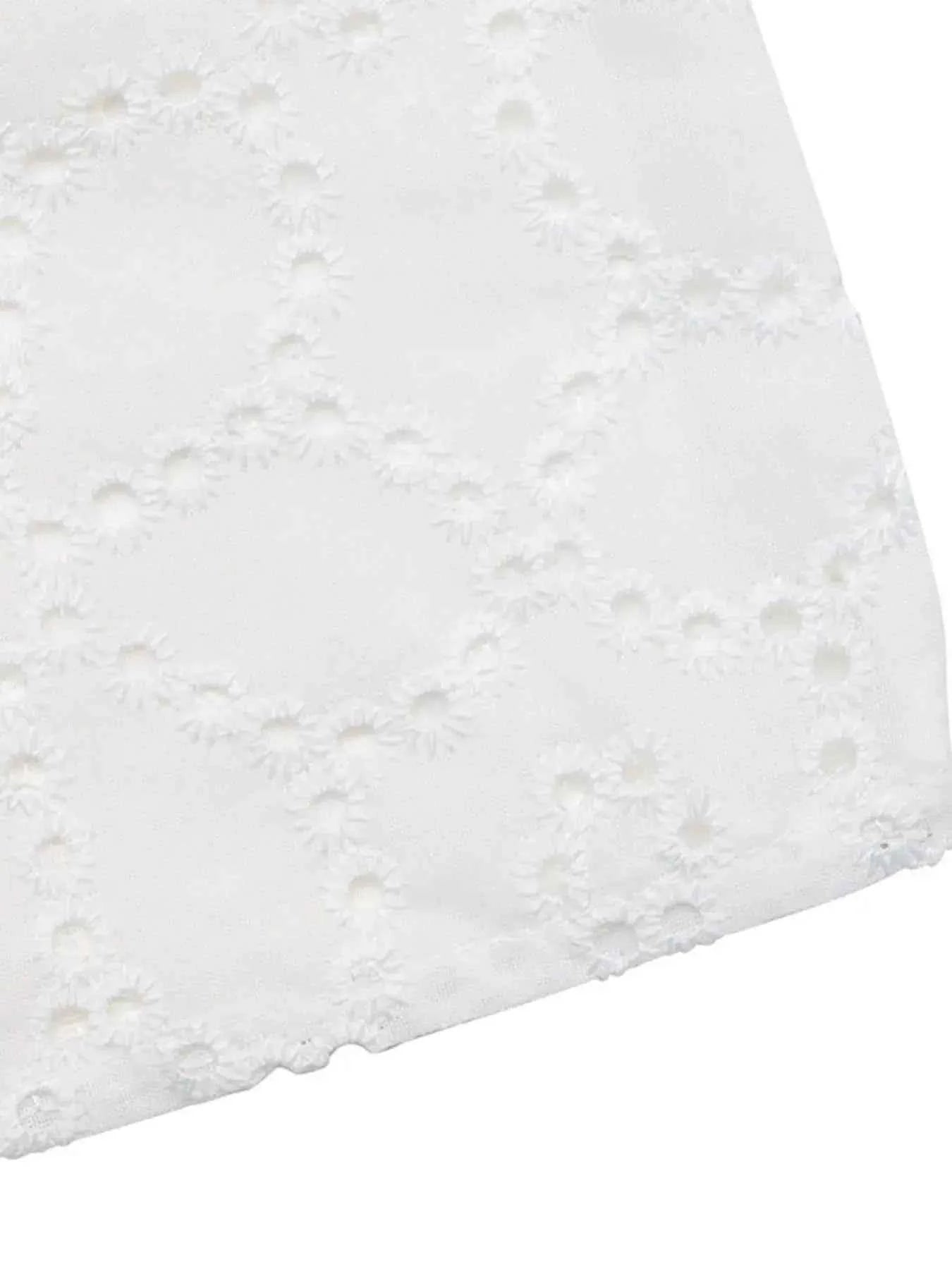 Eyelet Cutout Off-Shoulder Blouse