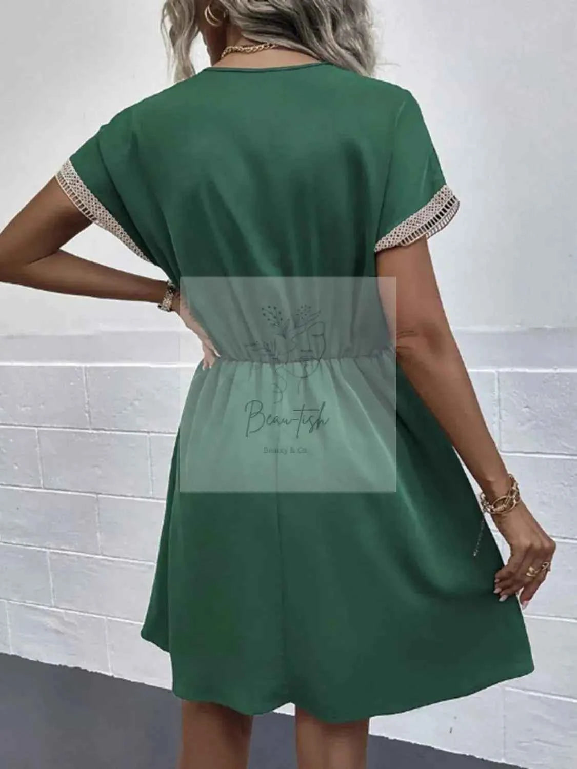 Full Size V-Neck Short Sleeve Dress Plus Size