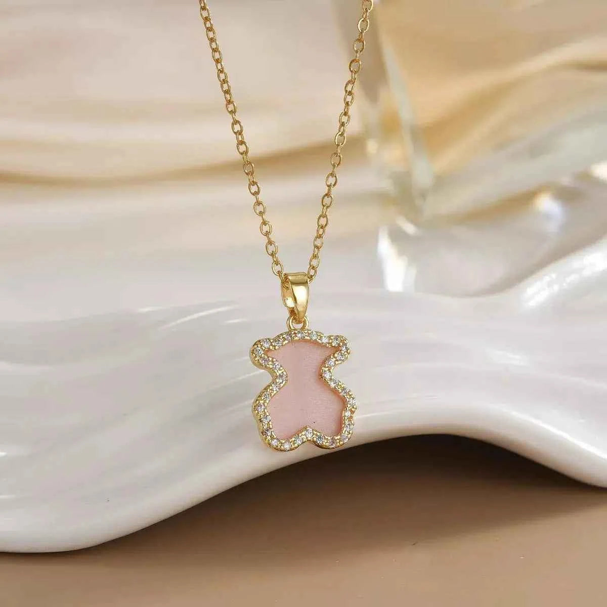 18K Gold-Plated Bear Pendant Necklace