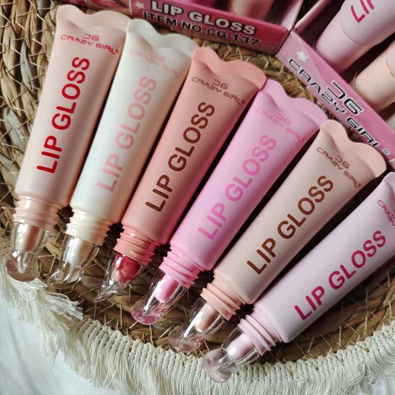6 Packs Random Color Butter Tinted Lip Balm, 6 Colors Vanilla Beige Brown Pink Sugar Lip Gloss, Clear Jelly Yummy Tint Lip Stain, Long Lasting Hydrating Glow Reviver Lip Care Oil