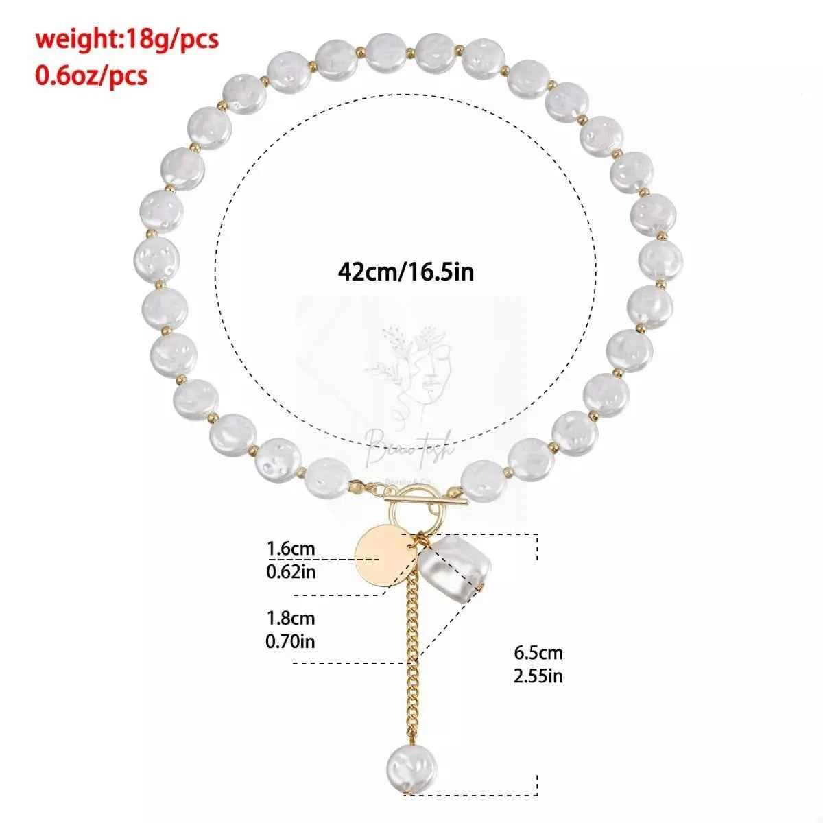 Gold-Plated Pearl Drop Necklace