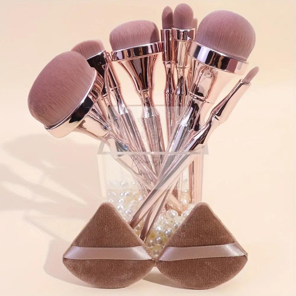 9 peice Oval Makeup Brushes Set