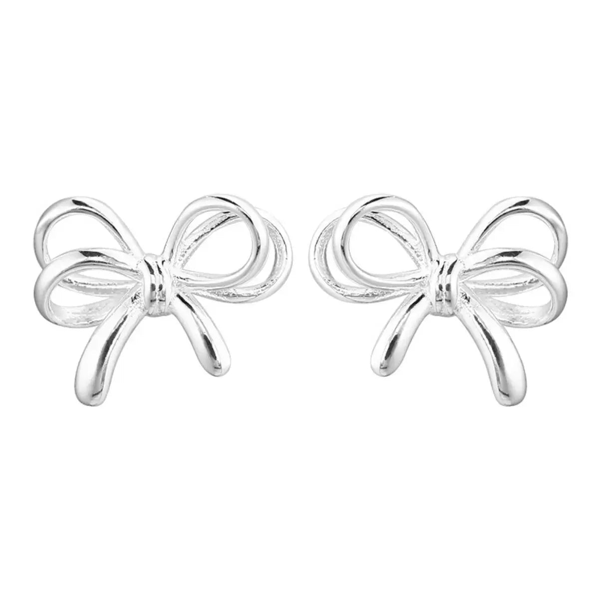 925 Sterling Silver Bow Earrings