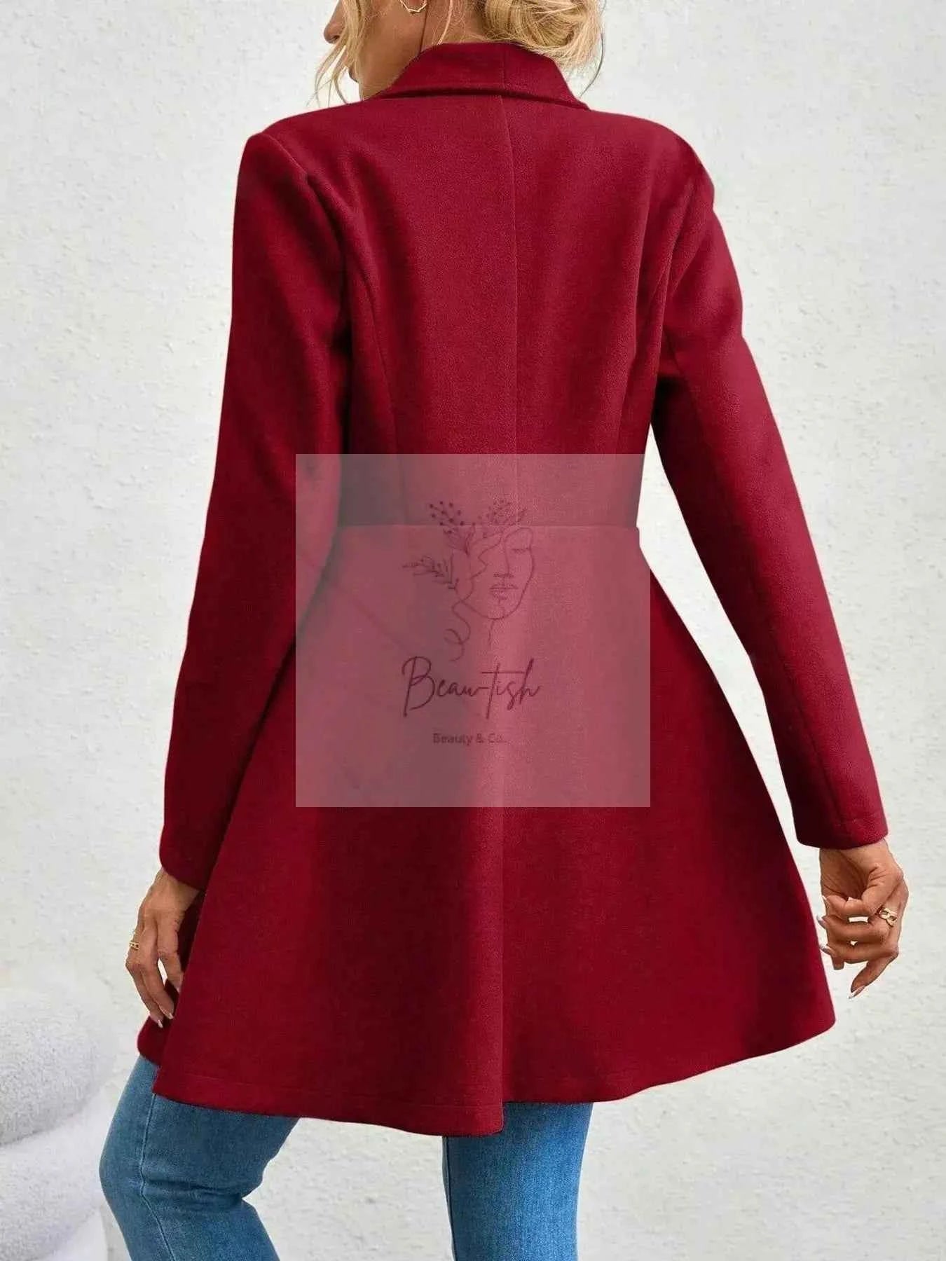 Collared Neck Double Breasted Coat