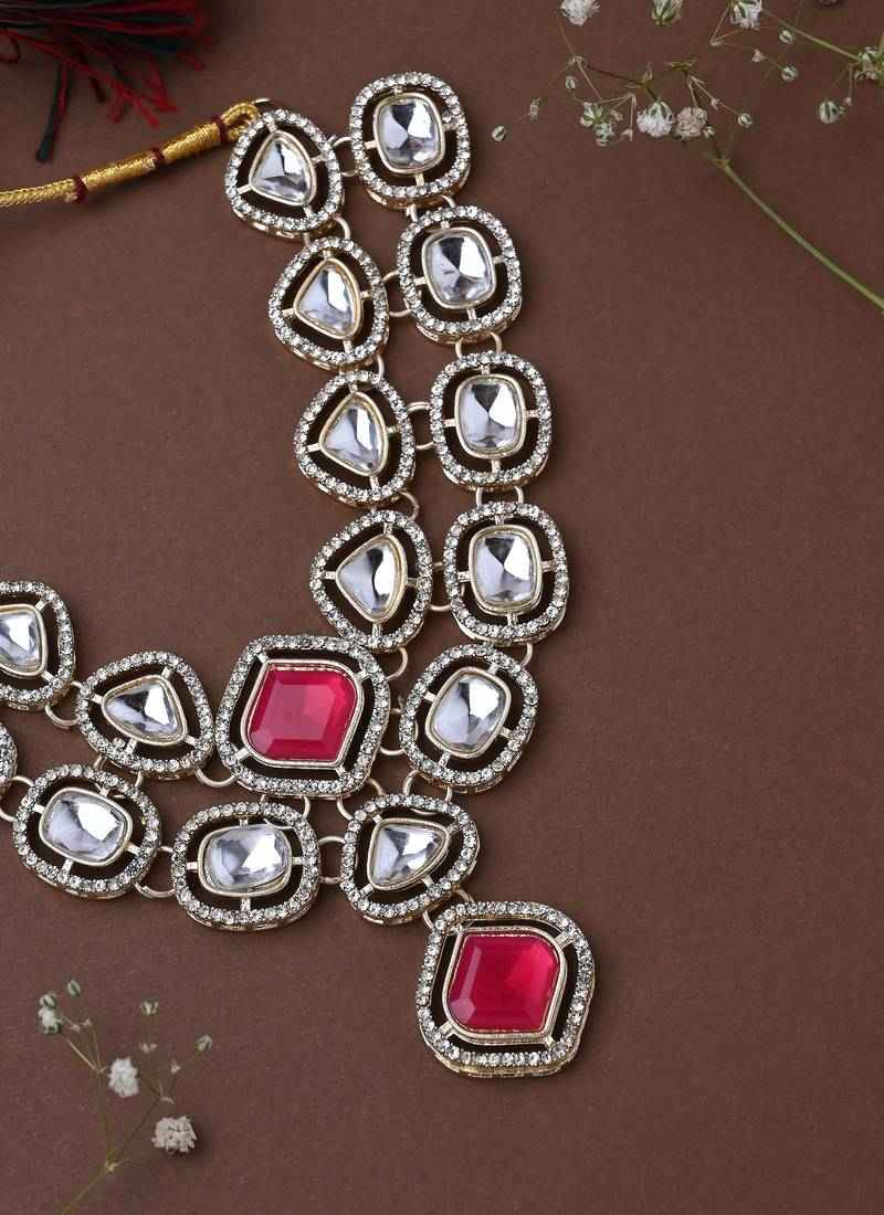 Multicolour 2 Layered Kundan Necklace Set