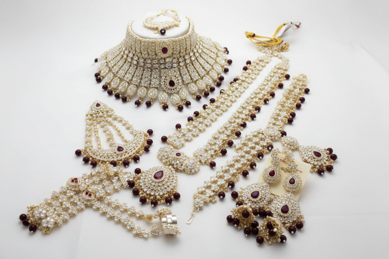 Maroon Designer Premium Bridal Wear