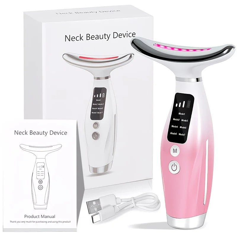 Rechargeable Facial and Neck Beauty Device, 7-Mode Facial Massage