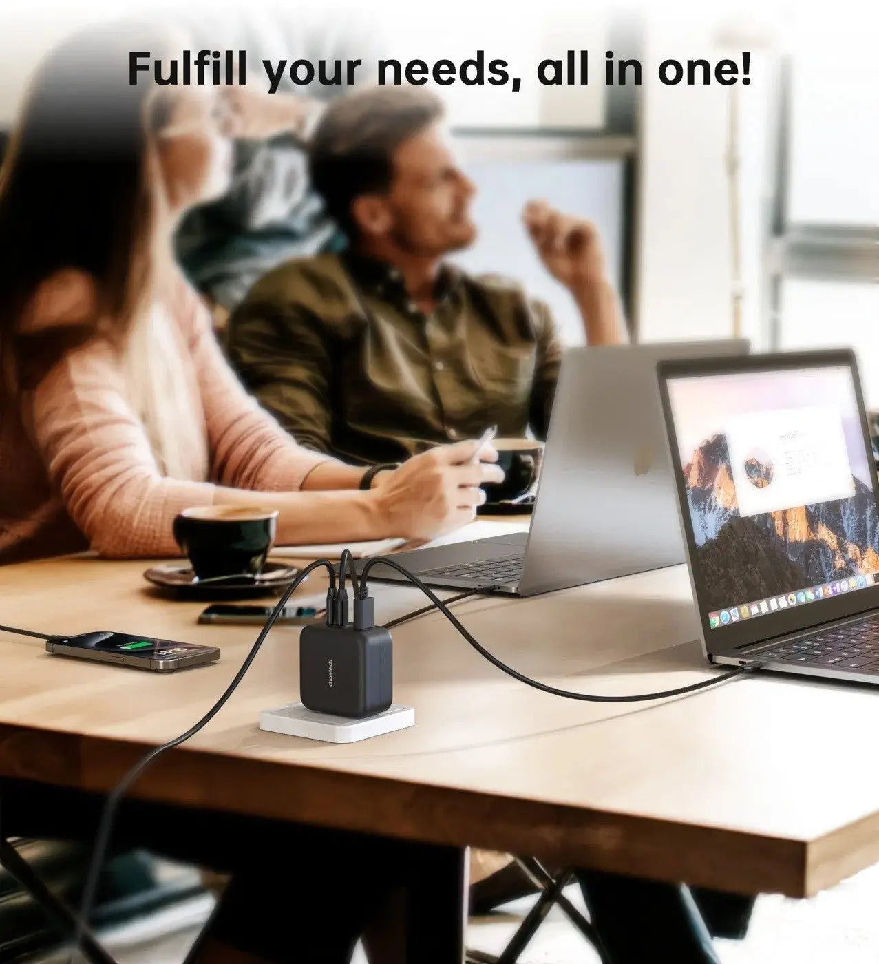 CHOETECH PD6055 GAN USB-C + USB-A 70w Travel Charger (US/EU/UK/AU) - Beau-tish Beau-tish