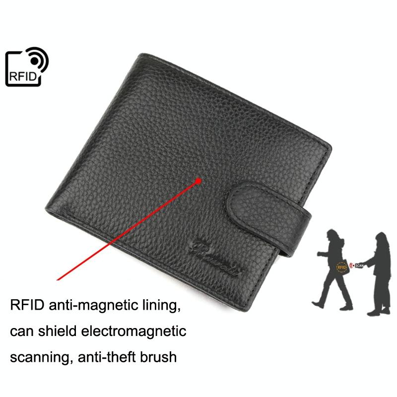 Rfid-blocking Short Men Wallet - Anti-magnetic