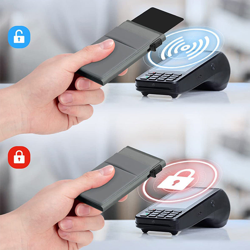 Ultra-Slim Pop-Up Card Holder Wallet with RFID Blocking(Red + Red Card Holder)