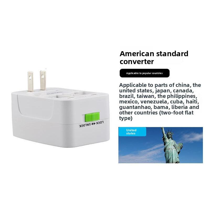 2-PCS White Universal Travel Adapter with 2 USB Ports All-in-One International Plug Converter for UK EU US AU International Australian Travel Essential - Beau-tish Beau-tish
