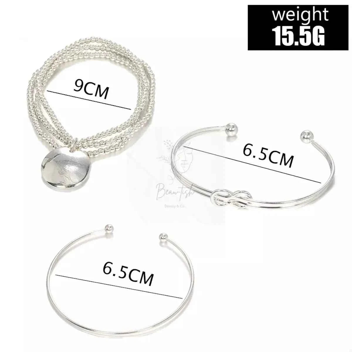 3 Piece Silver-Plated Minimalist Bracelet