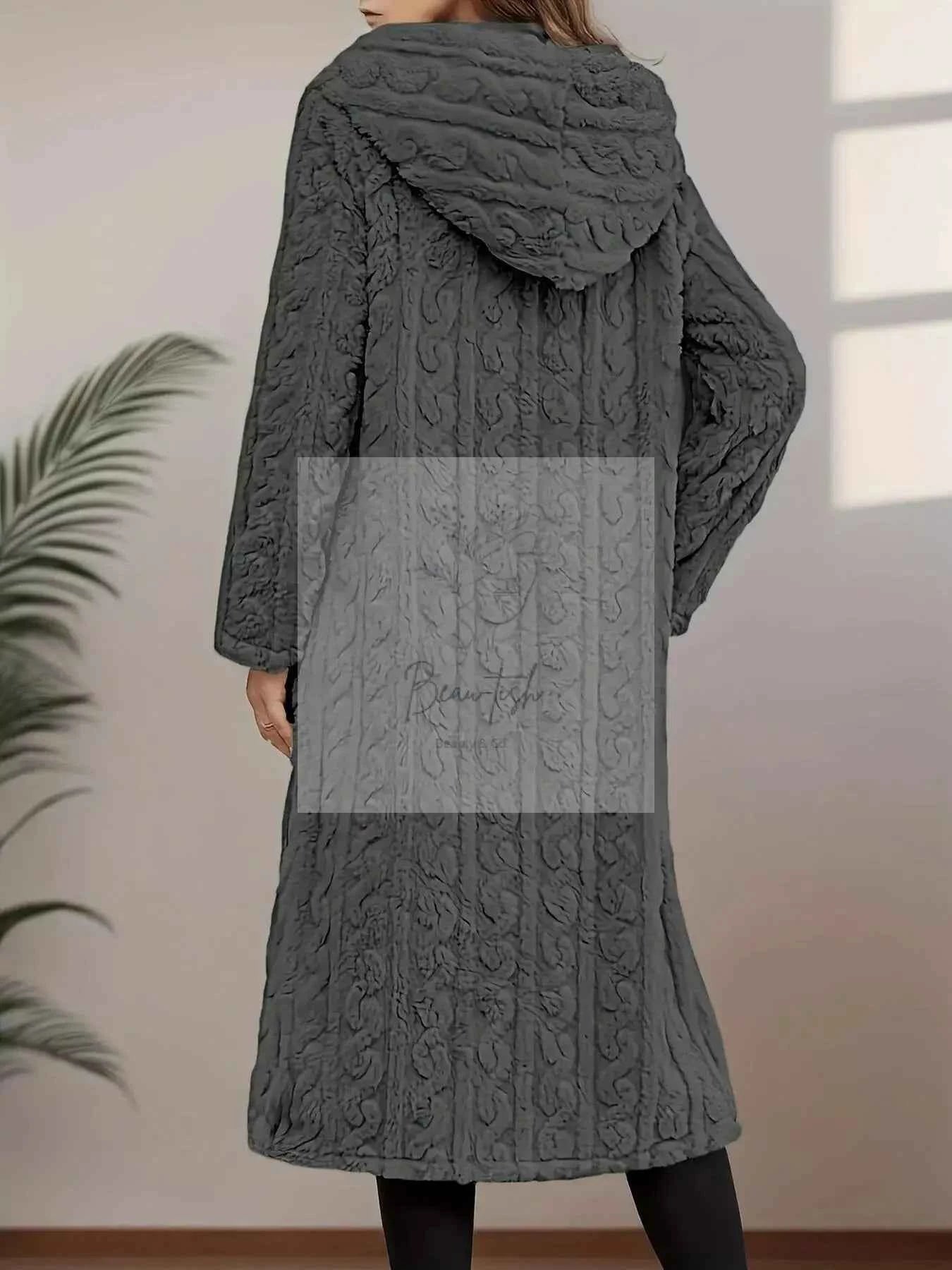 Cozy Hooded Button Up Longline Outerwear