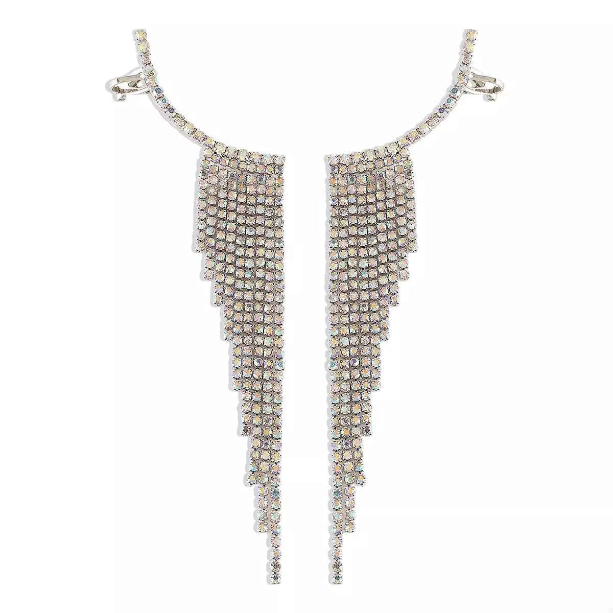 Rhinestone Fringe Earrings
