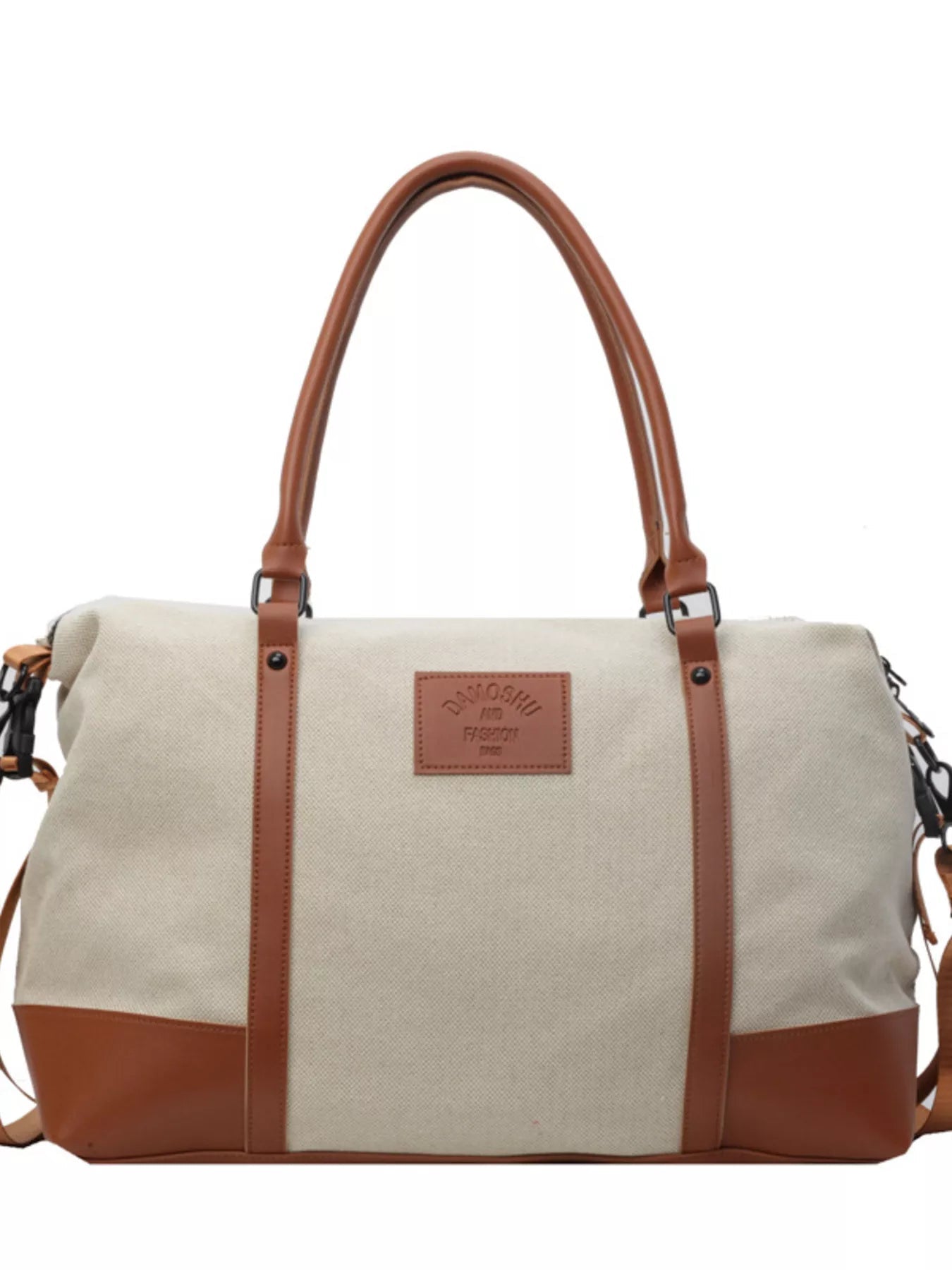Canvas Leather Trim Travel Bag