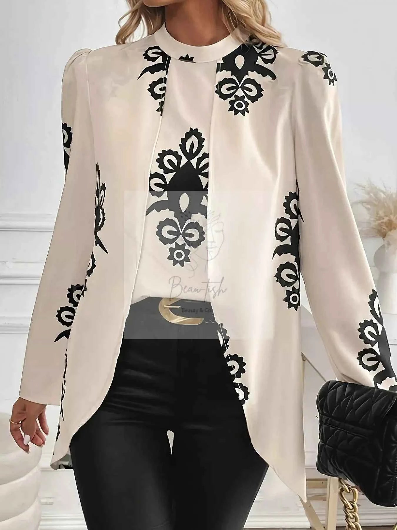 Printed Long Sleeve Blouse