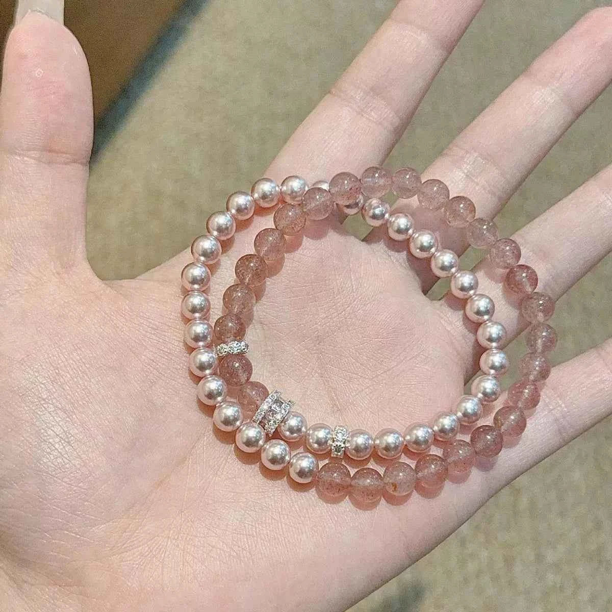 Pearl Beaded Bracelet 2 Piece Set