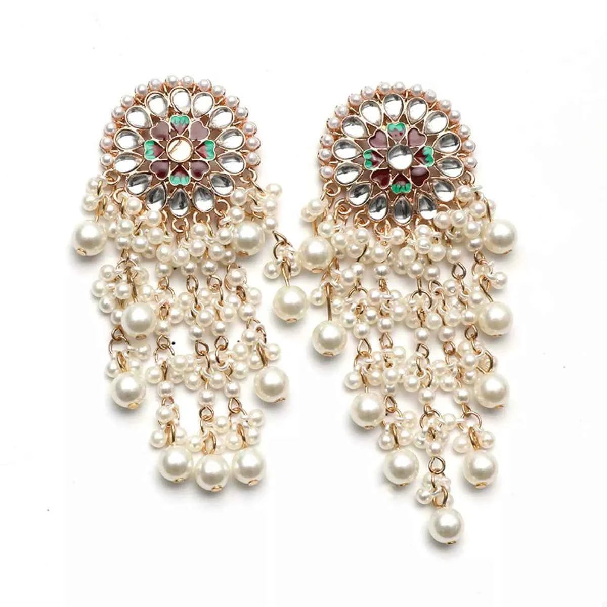 Pearl Fringe Dangle Earrings