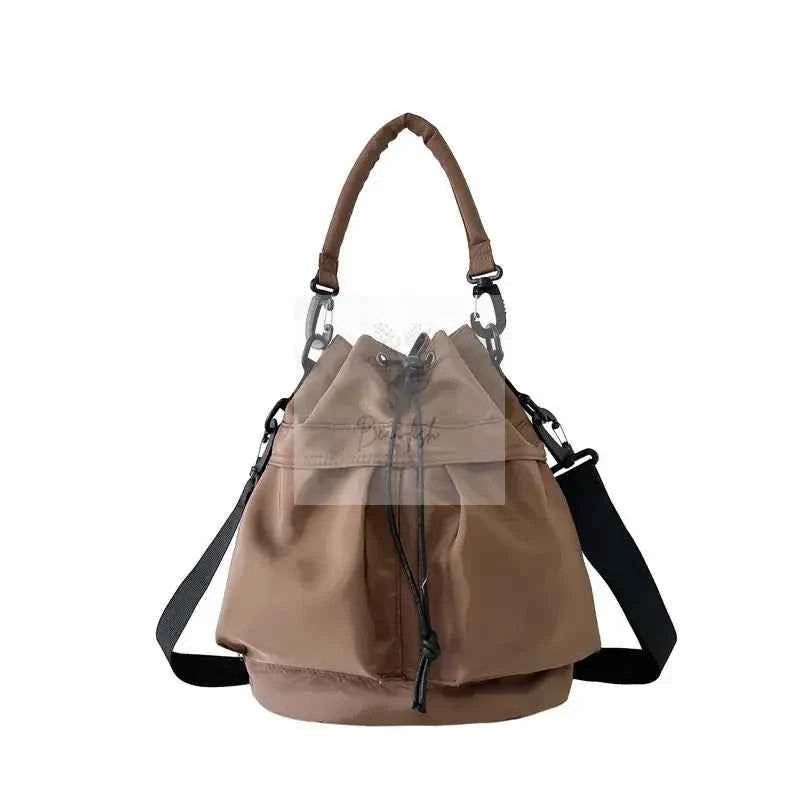 Drawstring Nylon Bucket Bag