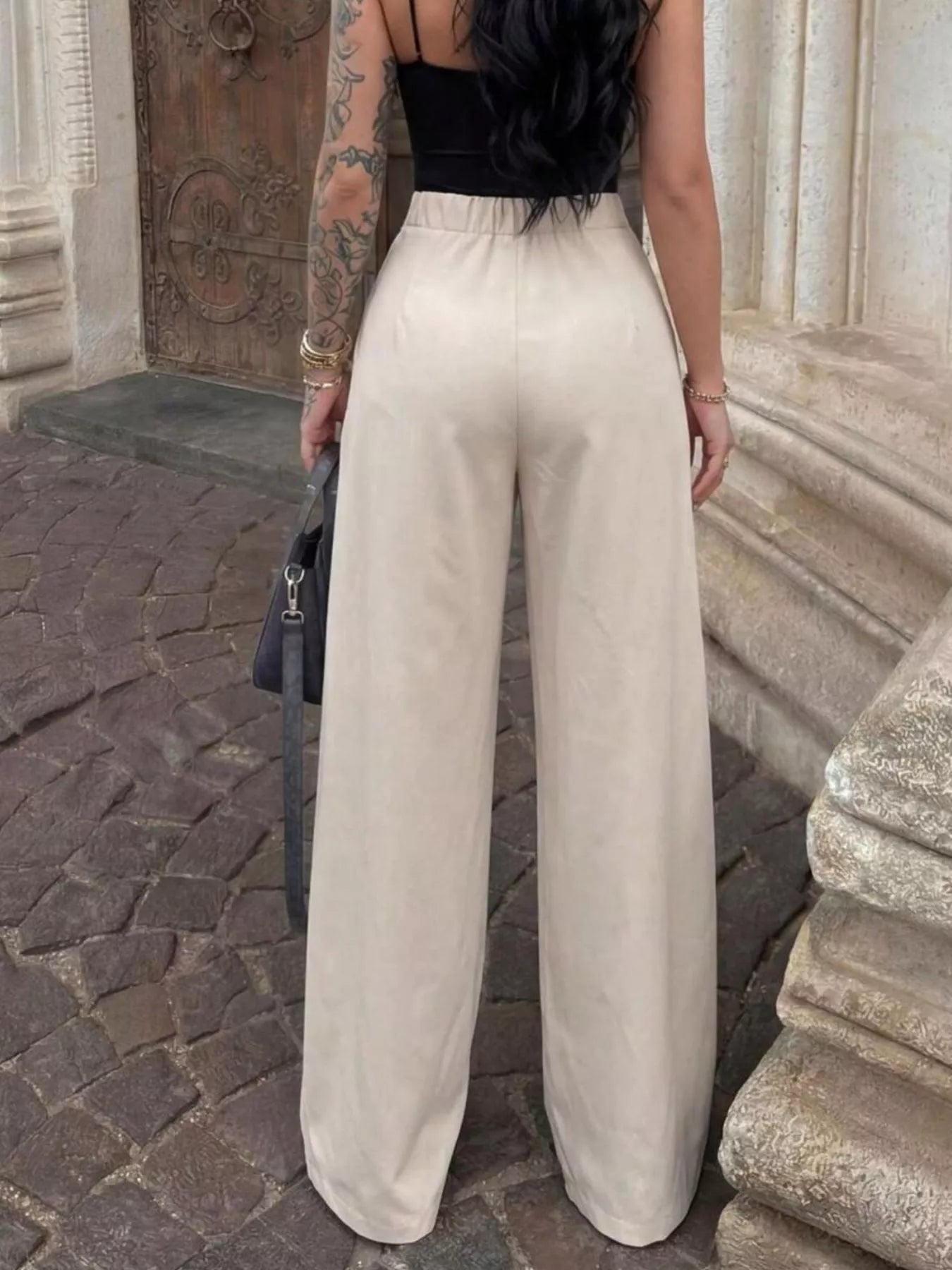 Pleated Wide Leg Pants