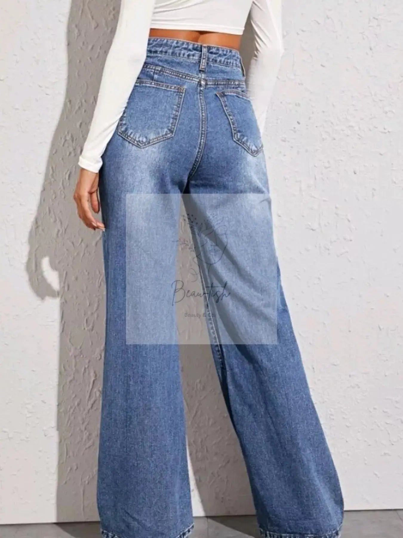 High-Waisted Wide Leg Jeans