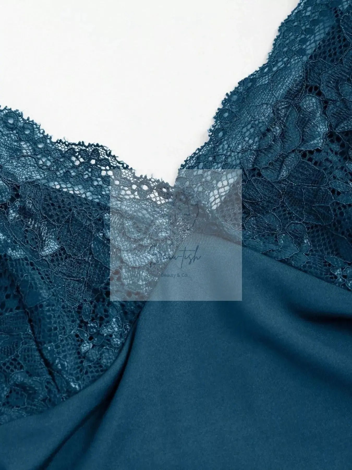 Lace Trim Ruched Mermaid Dress