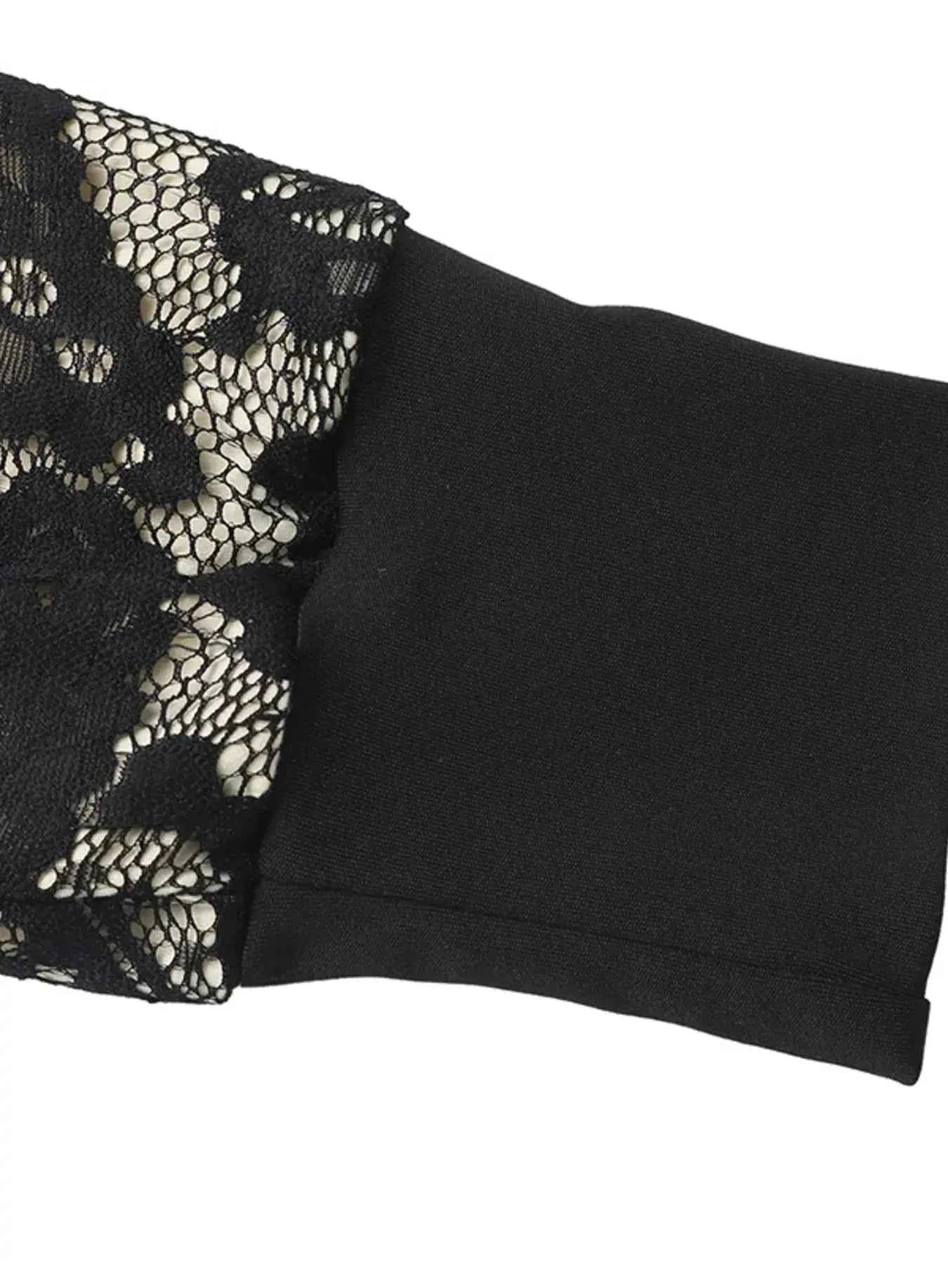 Lace V - Neck Long Sleeve Maxi Dress