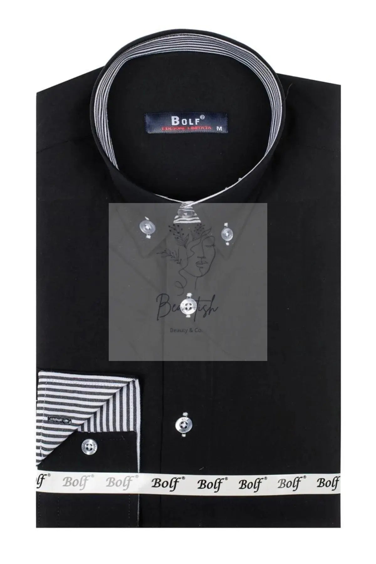 Men's Button-Down Shirt with Striped Detail