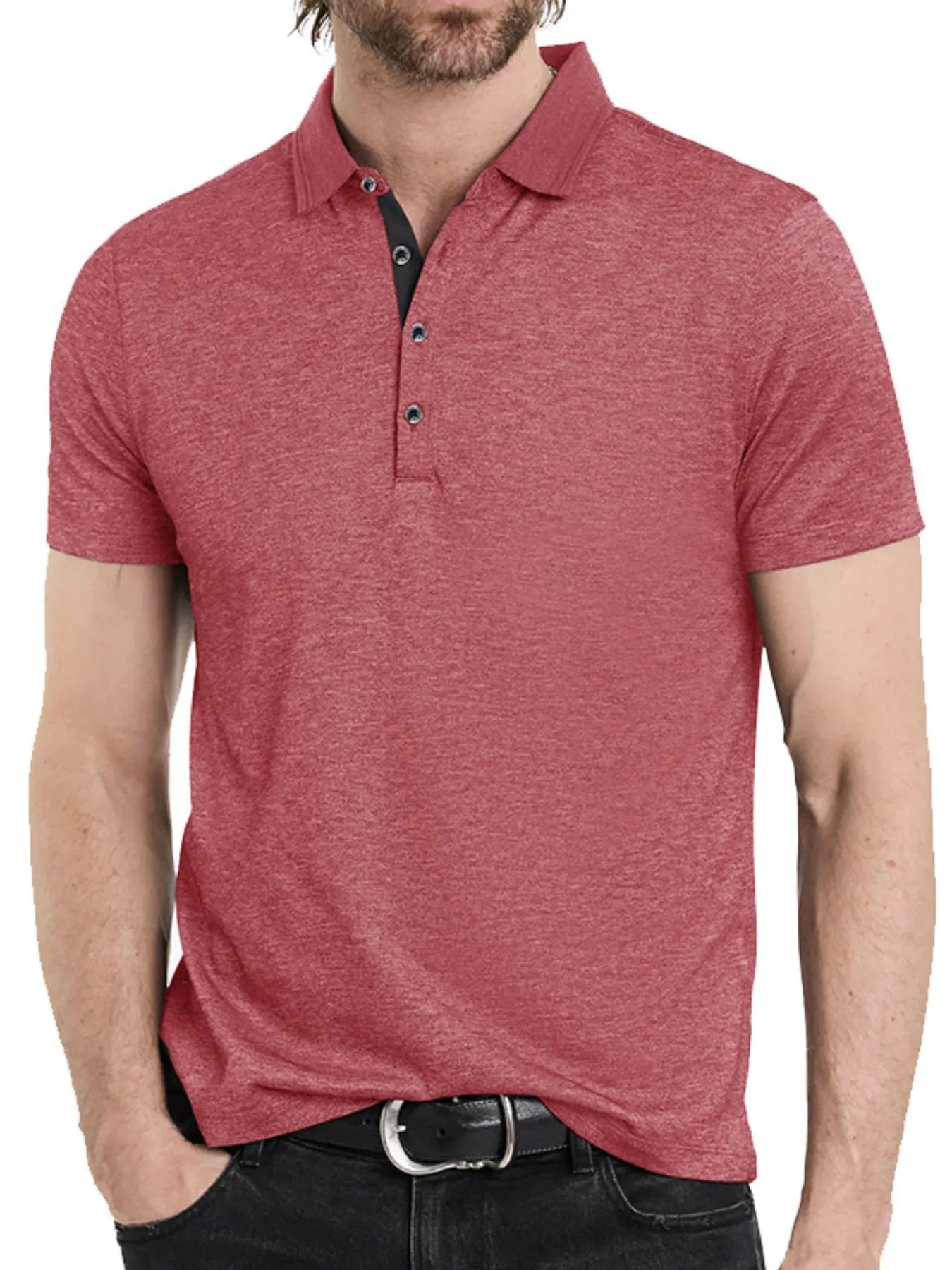 Men's Classic Heathered Short Sleeve Polo Shirt