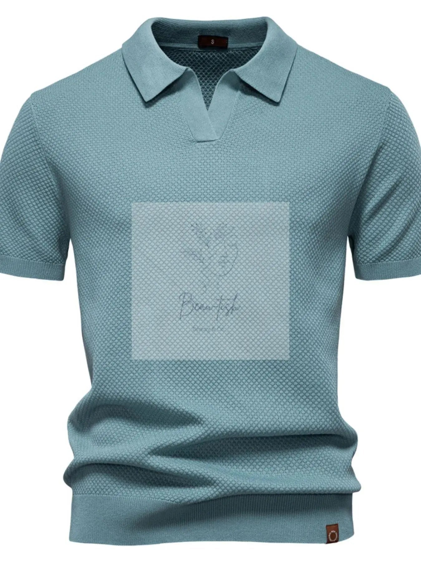 Men's Classic Textured Short Sleeve Polo Shirt