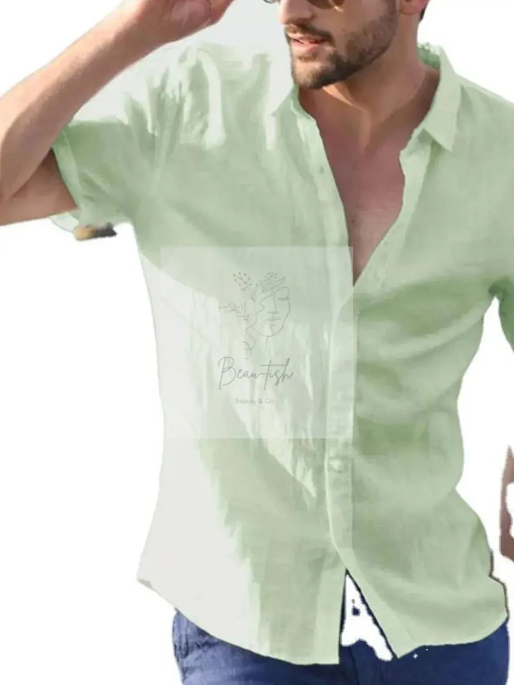 Men's Full Size Button Down Short Sleeve Shirt Plus Size
