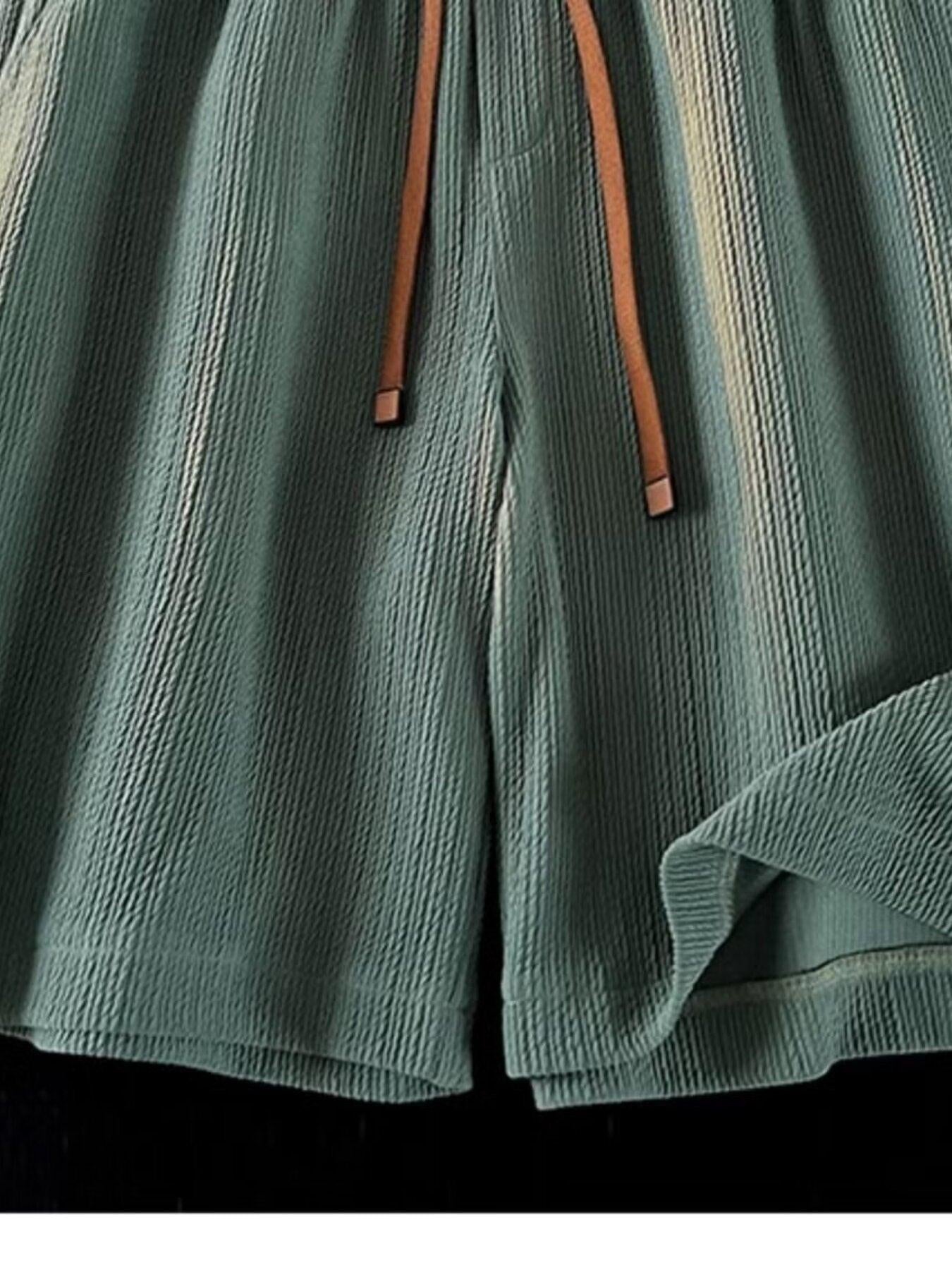 Men's Plus Size Casual Loose-Fit Textured Shorts