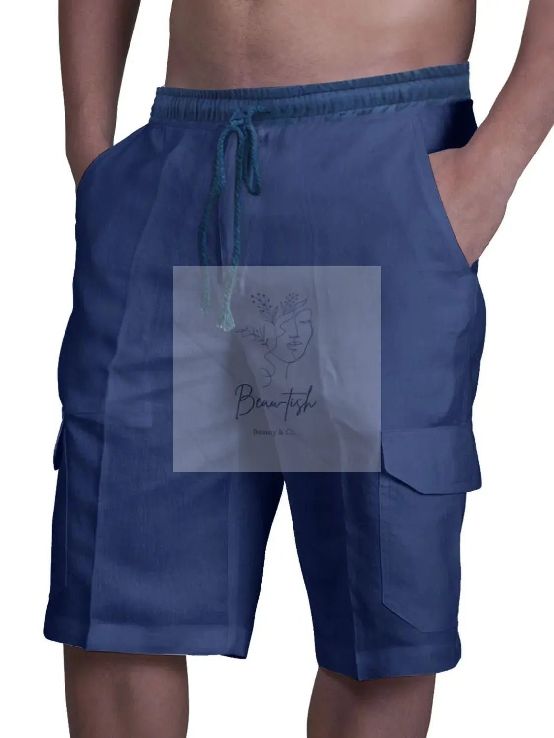 Men's Plus Size Drawstring Pocketed Shorts