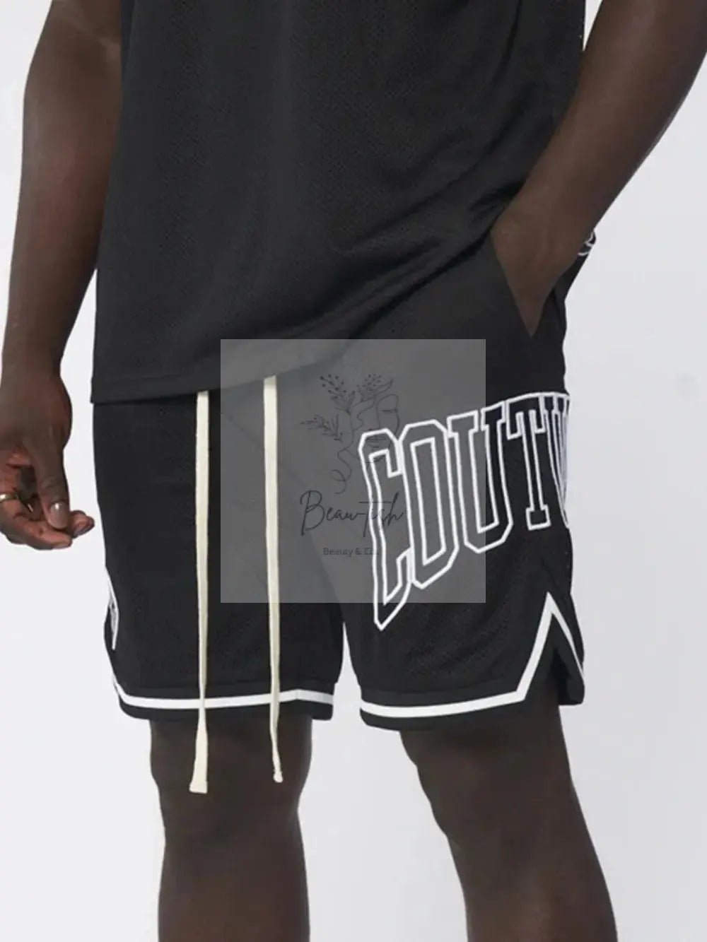 Men's Plus Size Letter Drawstring Shorts