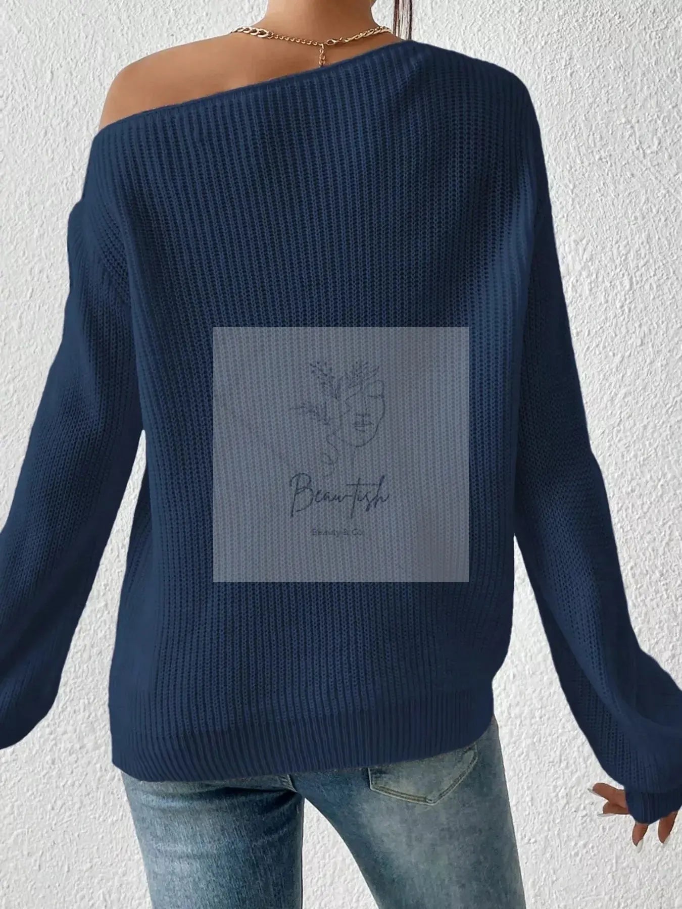 Single Shoulder Knit Sweater