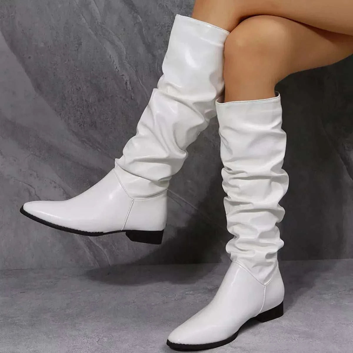 Slouchy Block Heel Boots