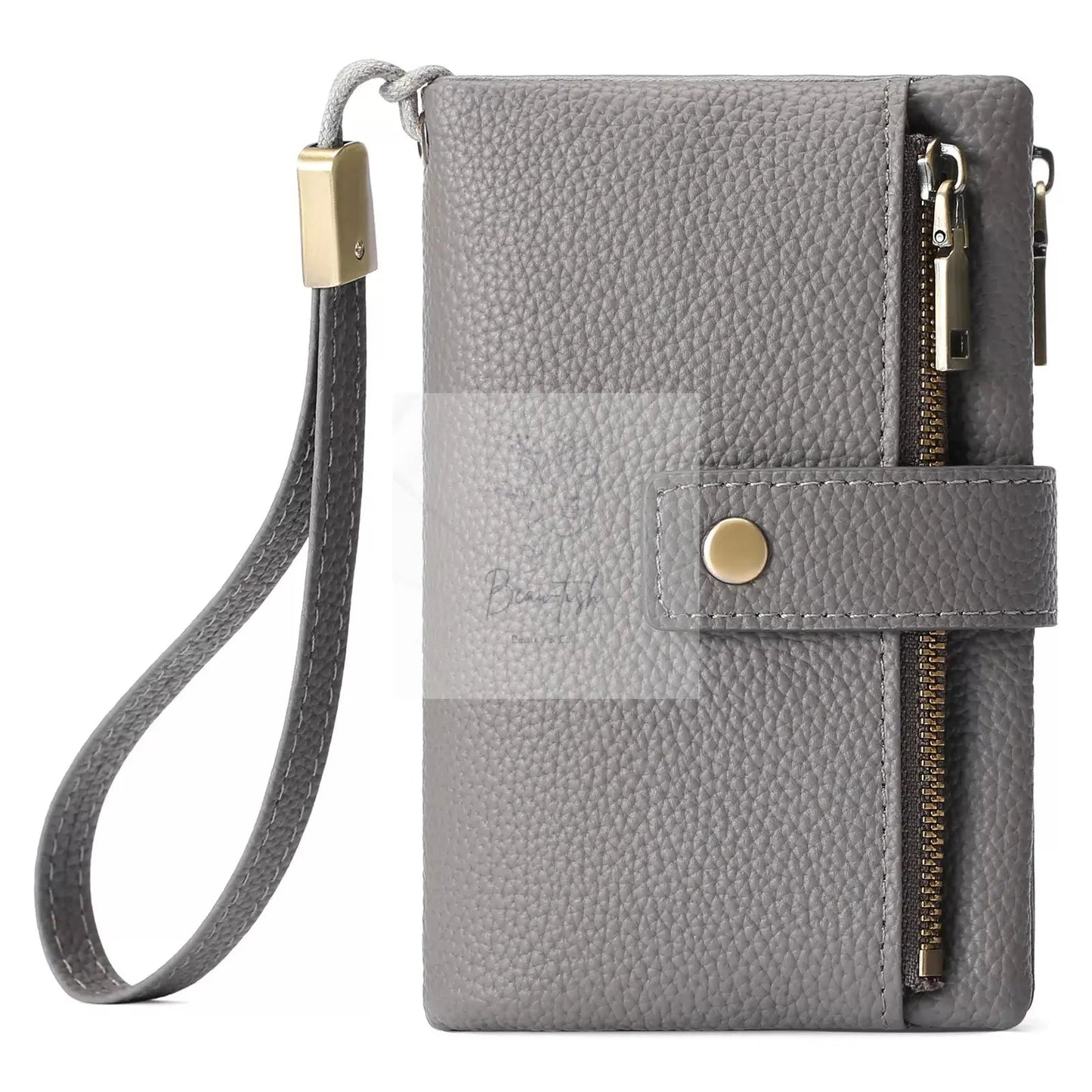 Solid Color Leather Wallet