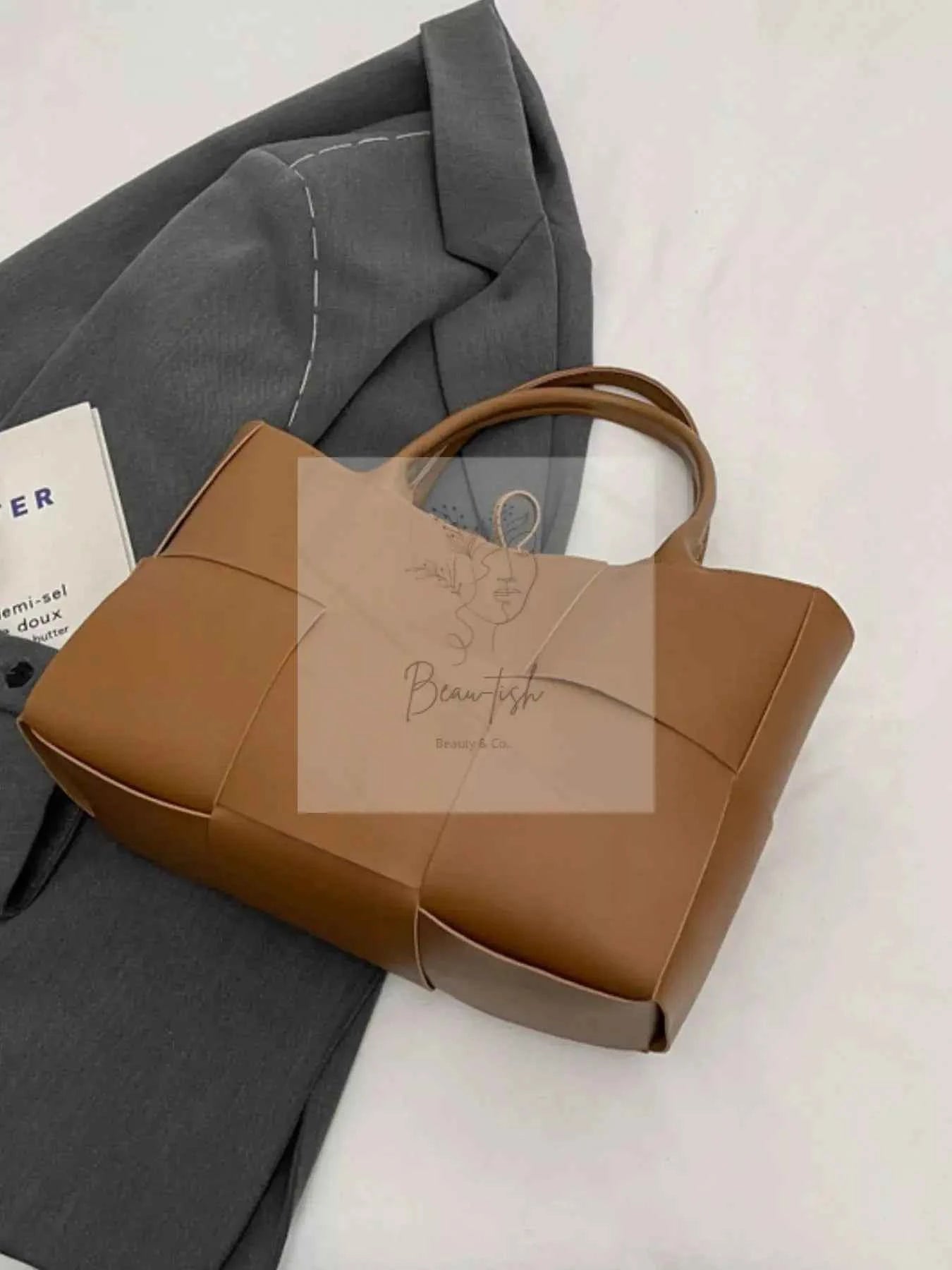 Woven Leather Tote Bag