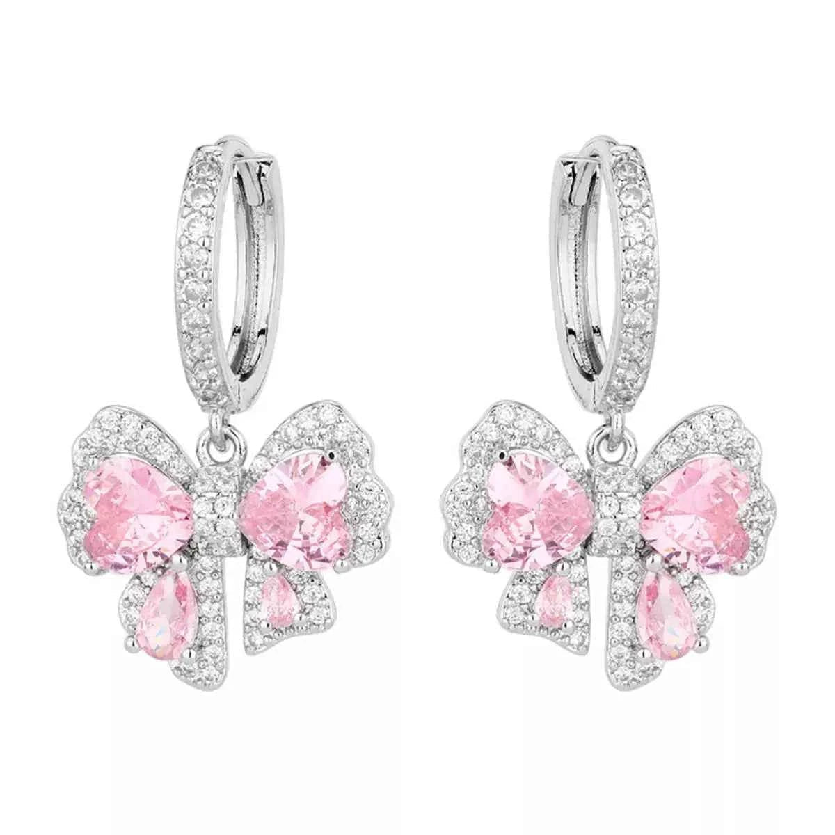 Zircon Bowknot Drop Earrings