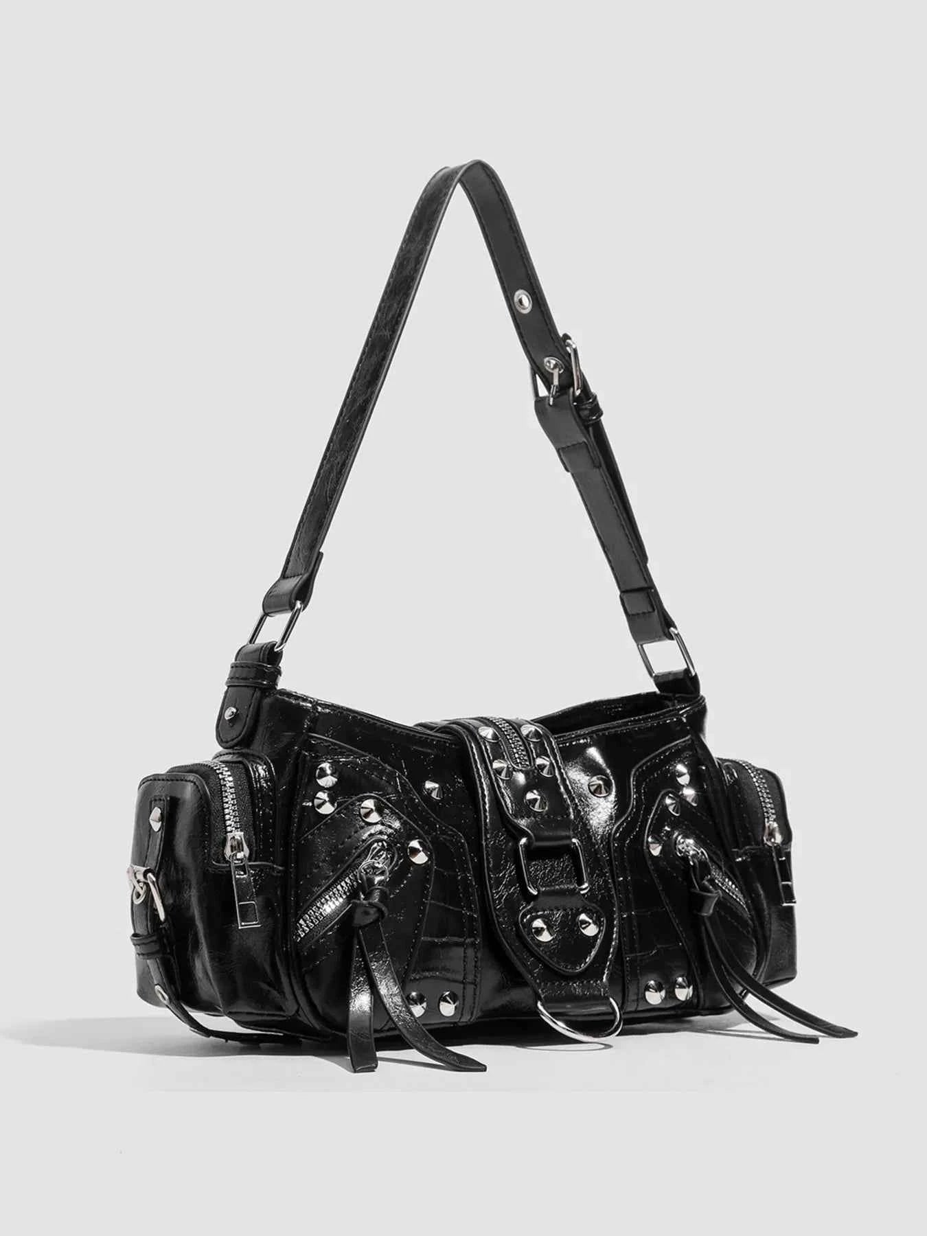 Rivet Embellished Shoulder Bag