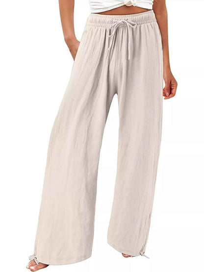 Full Size Wide Leg Pants with Drawstring Waist Plus Size
