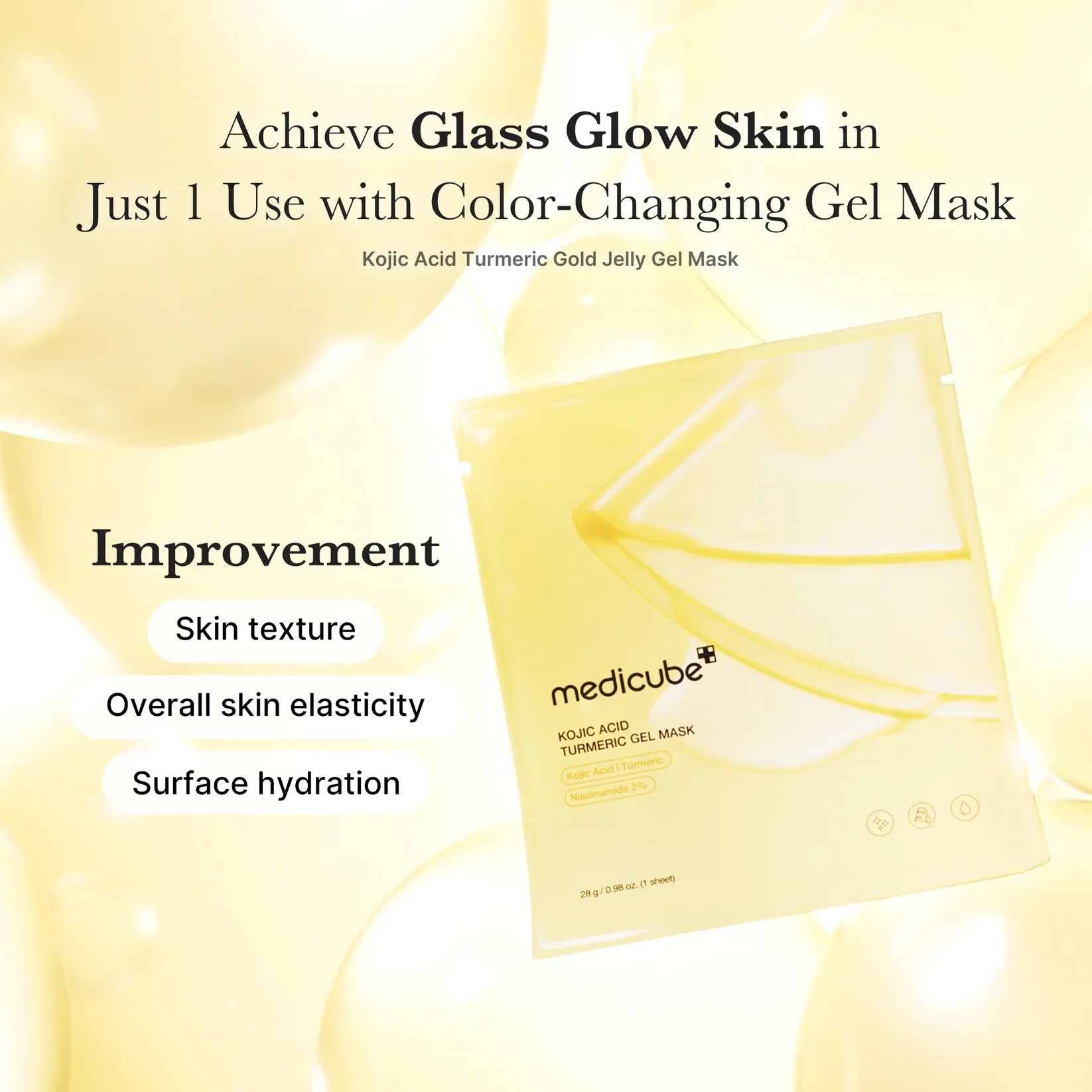 Medicube Kojic Acid Turmeric Brightening Gel Mask 4 Count