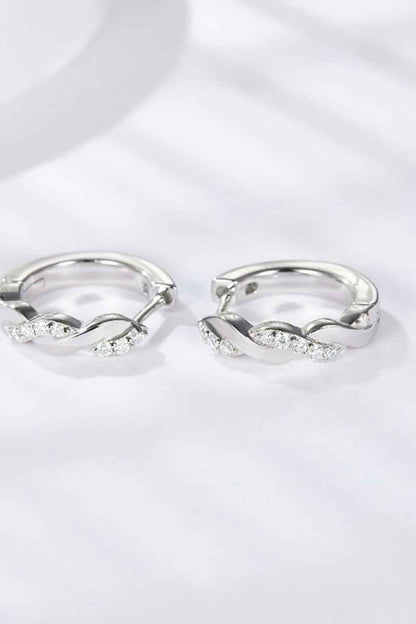 Moissanite Twisted Platinum-Plated Earrings