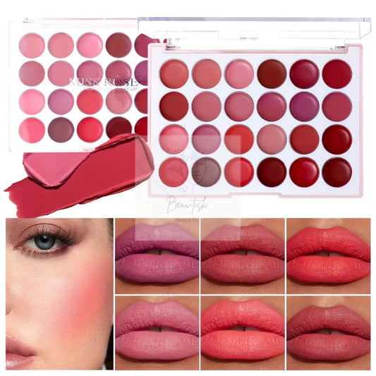 24-Color Long-Lasting Lipstick Palette - Beau-tish Beau-tish