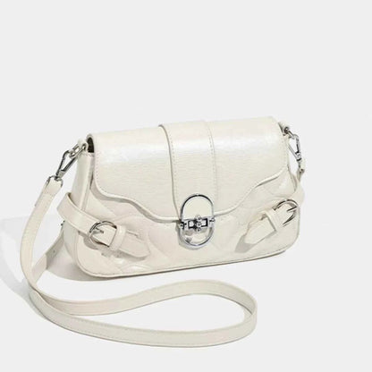 Quilted Flap Buckle Decor Crossbody Bag