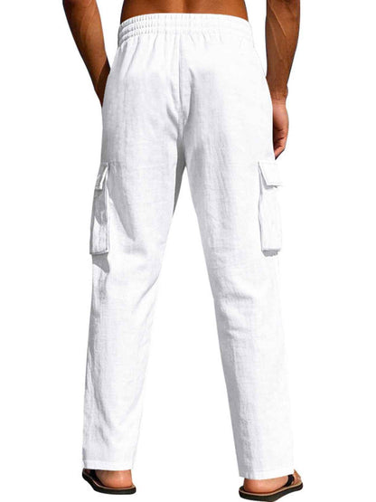 Men's Full Size Relaxed Fit Cargo Drawstring Pants Plus Size
