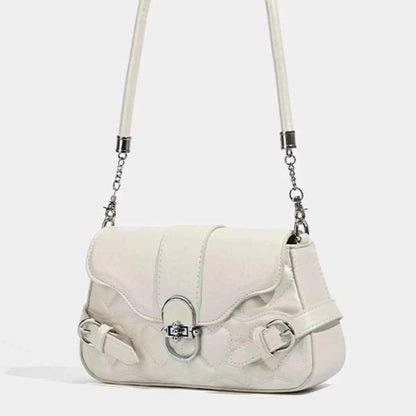 Quilted Flap Buckle Decor Crossbody Bag